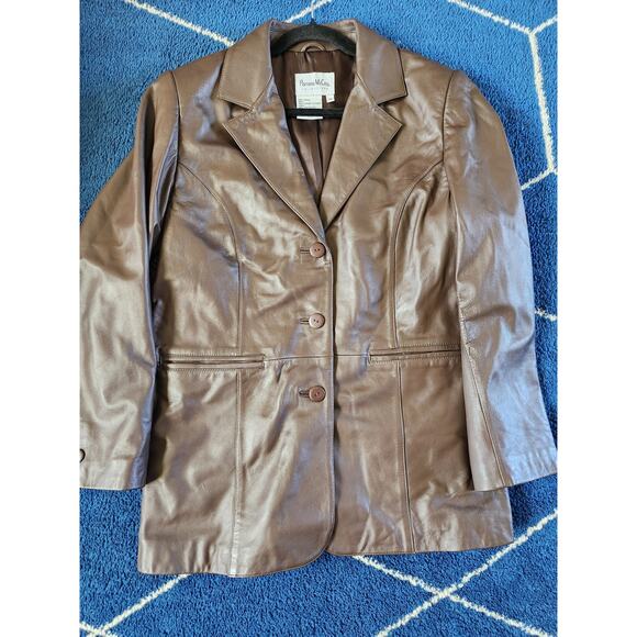 Pamela McCoy Collections Women's Genuine Leather Jacket-M - Picture 3 of 9